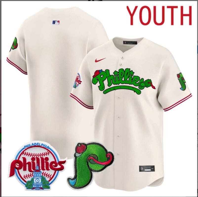 Youth  Philadelphia Phillies blank cream Limited 2024 MLB Nike jersey